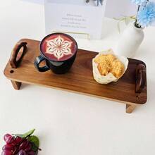 Rosewood Dessert Display Stand, Kitchen Countertop Spice Rack & Removable Wooden Serving Board For Home Decor, Ideal For Sushi & Appetizer Display - Brown - View 4