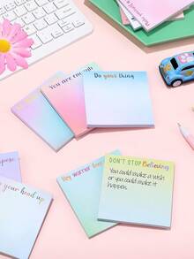 12 piezas Notas adhesivas con frases, regalos positivos y de agradecimiento para maestros, enfermeras, compañeros de trabajo, suministros de oficina, regalo de vuelta a clases - Multicolor - Ver 6