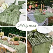 1 Stück Käsetuch Tischläufer Sommer Boho Landhaus Gaze Tischdecke 120 Zoll 10FT Käsetuch Läufer für Party Baby Dusche Heim Dekoration Feiertags Dekorationen