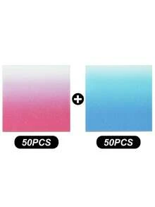 50/100/200 张渐变闪光便签 - 防水、无残留、半透明 3x3 英寸 PET 方形便签，适用于书签、办公用品、书籍注释、返校学生文具礼物 - 彩色 - 查看 19