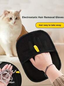 2pcs/1pc Pet Anti-Static Hair Removal Gloves, Cat Hair Remover Brush, Pet Hair Remover Roller For Clothes, Bedding, Sofa, Carpets - Pet Grooming Essential