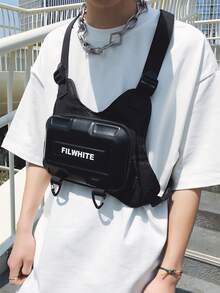 Mochila tipo chaleco, bolso de pecho. Regalo de pareja para el Día del Padre, dormitorio universitario, bolso cruzado versátil para estudiantes, regalo de Halloween, riñonera para hombres, bolso tipo chaleco urbano, regalo multifuncional de ocio al aire libre casual para papá, novio, de Peach Tree - Multicolor - Ver 6