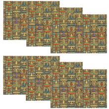 1/4/6 piezas Manteles individuales lavables de lino con estampados, salvamanteles protectores para mesa de interior y exterior, adecuados para vacaciones, fiestas, cocina