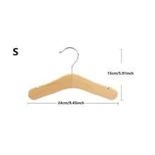5pcs/2pcs Natural Wood Tone Clothes Hangers, Baby Newborn Wooden Hangers For Kids Pets, 24/27/30cm, Non-Marking Wardrobe Hanger For Nursery, Bedroom, Closet, Retail Store, Kindergarten, Dormitory, Minimalist Design Suitable For All Seasons