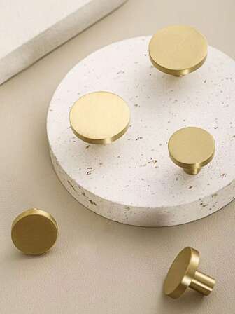 1/3/6件金色抽屉拉手，小/中/大尺寸，适用于抽屉、衣柜、梳妆台、儿童房、厨柜、鞋柜、酒柜、床头柜，含螺丝