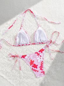 Maiô feminino de 2 peças com estampa sexy e alta elasticidade, secagem rápida, macio e agradável à pele, estilo europeu e americano, com bojo macio, corte slim, novo biquíni para praia, festa na piscina, spa e resort