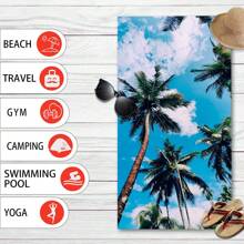 1pc Ultra-Fine Fiber Beach Towel, Quick Dry & Absorbent For Beach, Bathroom, Swimming, Lightweight & Portable