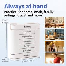 1pc, 7-Day Large Capacity Portable Pill Case With Morning/Noon/Night Compartments, Weekly Pill Organizer Box For Travel