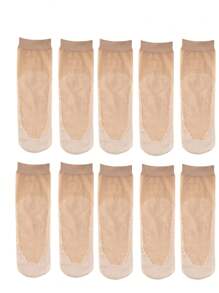 10 pares de calcetines de algodón transparentes antideslizantes para mujer, calcetines finos y duraderos para el tobillo