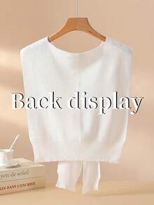 1 件女士白色针织披肩，精致休闲，适合搭配吊带裙，简约时尚，适合派对、约会，优雅精致