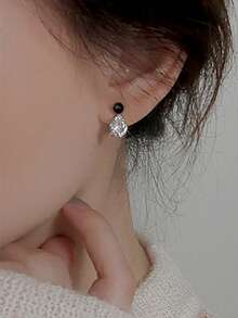 1 Pair Kids Elegant Cubic Zirconia Stud Earrings For Girls Gifts For Daily Decoration For Party Jewelry Birthday Gift - 1# - View 7