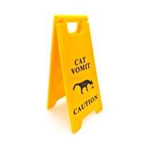 Cat Vomit Sign, Cat Vomit Caution Sign, Funny Vomit Warning Sign, Cute Gag Gift Cat Dog Vomit Sign Decor, 3D Printed Novelty Desk Decoration For Home, Office, Classroom