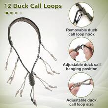 Cordón de silbato de pato tejido de 7 hebras de nailon, hecho a mano para caza - ajustable con anilla en D, adecuado para caza y pesca - camuflaje - Ver 2