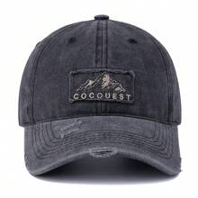 JZML 1pc Unisex Letter & Mountain Peak Embroidery Baseball Cap