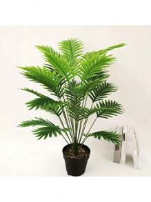 1/2pcs Artificial Palm Plants Leaves Tropical Greenery Bush Faux Fake Palm Tree Leaf For Home Kitchen Office Living Room Party Arrangement Wedding Garden Decor Birthday Gift Graduation Decor