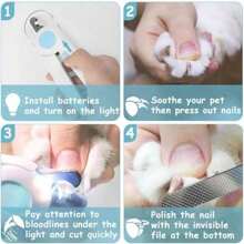 Dog Cat Nail Trimmer Grooming Tool Pet Nail Clipper With Led Light