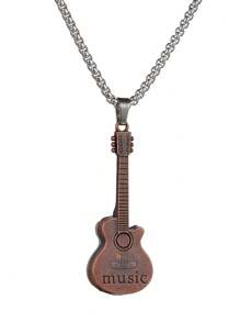 1 Pc Guitar Violoncello Pendant Necklace For Men Boys Vintage Collars Chokers Music Punk Jewelry Gifts