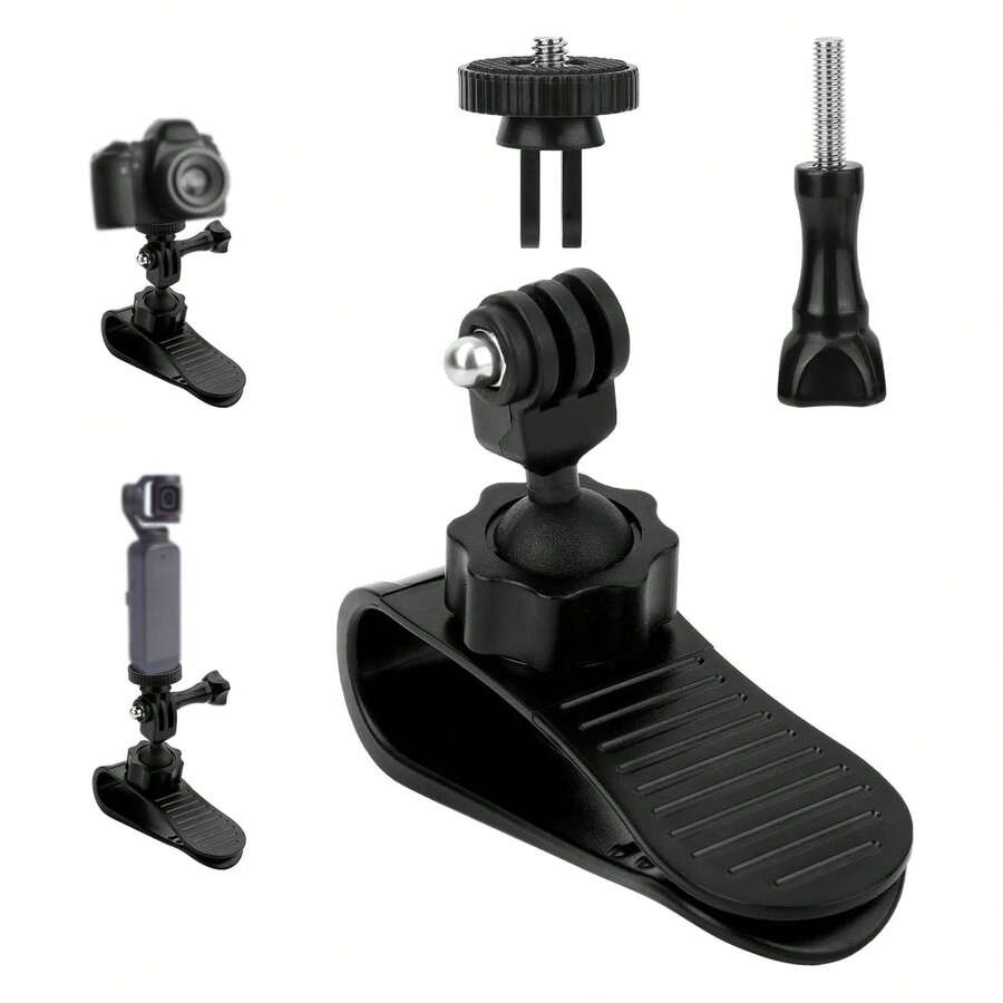Car Sun Visor Mount, Adjustable Camera Car Mount Practical Camera Accessories Compatible With DJI Osmo Pocket 3 2 Action 5 Pro/4/3 - Black - View 1