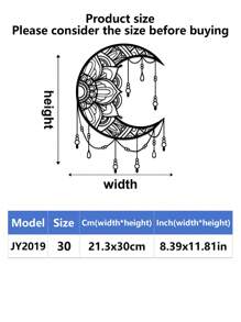 1pc Minimalist Mandala Moon Wall Sculpture - Metal Wall Art Replica, Suitable For Home Decor, Fashionable Boho Style Wall Hanging, Suitable For Celebrations, Weddings And Creative Gifts Room Decor Bedroom Decor Wall Decor,Christmas Gifts