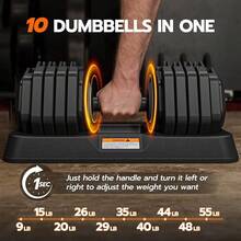 Adjustable Dumbbells Set, 11kg/24.5kg/55lbs Dumbbell Weights Pair For Men And Women, Anti-Slip Handle With Safety Locking Mechanism For Home Gym Exercise Equipment