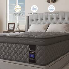 Twin Full Queen King Hybrid Mattress In A Box, 10/12 Inch Euro Top Mattress Medium Firm For Back & Lumbar Support, 100 Night Trial, Pocket Spring Bed For Motion Isolation & Pressure Relief