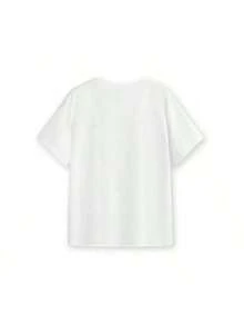 Summer Woman Men Oversized Cotton T Shirt Cnel Printed Graphics Fashion Luxury Brand Designer Round Neck Short Sleeve Top  Relaxed Fit Neutral Style T-Shirts,With Fashionable Patterns,Elevated Basics Casual And Versatile Style, Suitable For Everyday Wear. - trắng - Xem 4