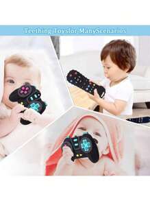 Giocattoli per dentizione per neonati 3-6 mesi, telecomando finto in silicone, giocattoli per il sollievo della dentizione, giocattoli da masticare per bambini, giocattoli per neonati, giocattoli per neonati 1 anno, giocattoli per neonati, necessità per neonati, neonato