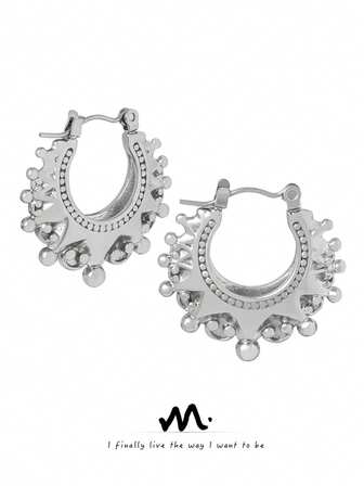  2st Set MiDuoDuo French Estetic Heavy Metal Gear Titanstål örhängen, exklusiva tillbehör för kvinnor