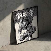 1 件漫画海报帆布画复古 Guts Griffith 动漫简约墙壁艺术印刷品家居卧室客厅装饰可选画框 - 彩色 - 查看 5