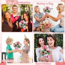 1pc 13-Inch Paper Flower Bouquet Greeting Card With Blank Note Card And Envelope, Ideal Gift For Celebrating Love, Birthday, Anniversary, Special Occasions, Valentine's Day,Back To School,School Supplies