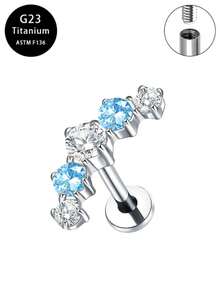 G23 Titanium Alloy Zirconia Lip Stud & Hoa tai, Trang sức xỏ khuyên Unisex - Nhiều màu - Xem 21