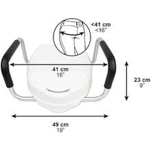 Raised Toilet Seat With Handles 4 Inch Riser For Elderly Disabled Adults With Lid - White - View 4