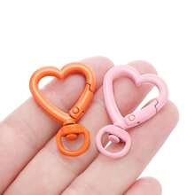 5pcs Colorful Swivel Heart Lobster Clasp Hooks Keychain Spring Clasp Connector For Bag Dog Chain DIY Jewelry Making Findings - Heart Keychain - View 3