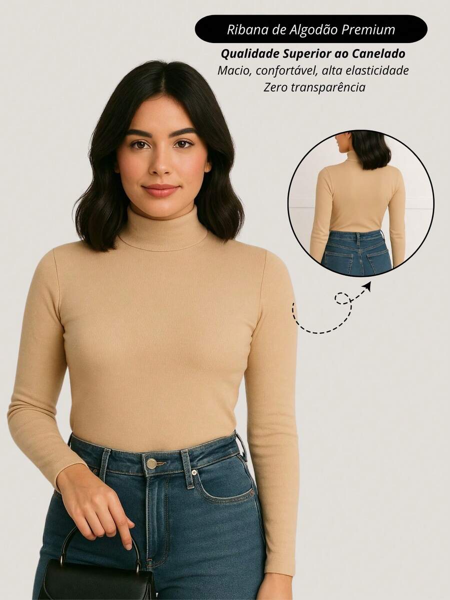 Cacharrel Women's Blouse Long Sleeve Ribbed Collar Cotton Simple Casual Night Home Daily Street Autumn Winter - 米色 - 查看 1