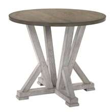 Mesa de comedor de altura de mostrador de 1 pieza estilo rústico en blanco antiguo, con diseño bicolor. Ideal para comedores, esta pieza de mobiliario combina Charm y funcionalidad para su hogar.