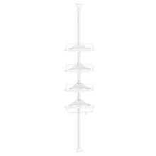 Estante Esquinero de Ducha, Estante de Ducha de Baño de 4 Niveles, 85-305 cm Sportes de Ducha Ajustables, Organizador de Baño, Blanco - Blanco - Ver 7