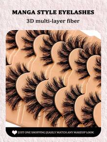 Asiteo 21 Pairs Fox Eye False Eyelashes, Cat Eye Lashes, Flirty Winged Tip, Lengthening & Volumizing, Soft & Natural Looking Faux Mink Lashes - 眼尾拉長款 - 查看 3