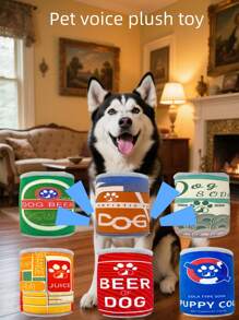 1pc Pet Voice Plush Toys Bite Toy Cute Soda Can Design Soft PP Filling Boredom Relief Toy For Dogs Cats Holiday Gifts/Birthday Parties/Daily Playtime All-Season Use