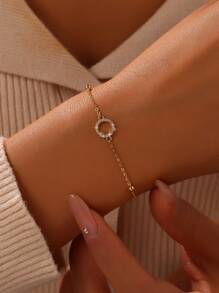 925er Sterling Silber Armband mit Cut Out Unendlichkeits-Herz-Anhänger, minimalistischer Luxus Alltagsschmuck als Geschenk für Liebste und beste Freundin