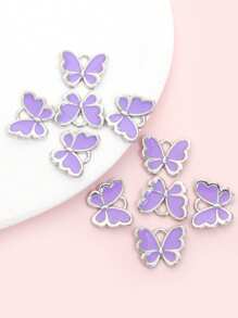 10pcs Cute Vibrant Candy Color Butterfly Charms - Perfect For Girls Jewelry Making, Fashion Necklace, Bracelet, Earrings, Keychain, Phone Chain & & Other Hanging Decorations DIY Multicolor Butterfly-Shaped Accessories - Ideal For Spring Summer Dressing Accessory