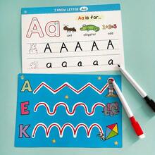 A-Z Uppercase & Lowercase Letters Tracing And Wipe Clean Flashcard Set, Reusable Dry Erase Handwriting Practice Tools For ABC Learning Activities - Multicolor - View 4