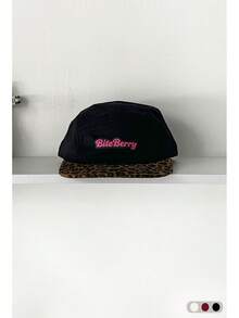 1 件软顶平檐帽，复古拼布滑板 5 片帽，女式豹纹帽檐帽，BiteBerry 原创美国字母撞色棒球帽，男女通用时尚休闲防晒棒球帽，户外街头滑板嬉皮小妞风格 - 豹紋拼色 - 查看 16