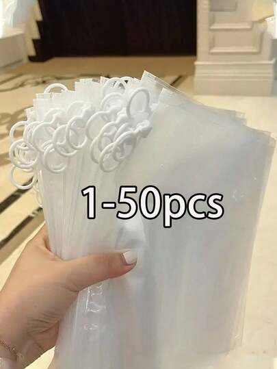 5/10/20/30/50pcs Pack PVC Resealable Bags - Durable Clear Plastic Zipper Storage Bags, Suitable For Office Supplies, Snacks, Personal Items, Jewelry, Mask Storage, Underwear, Socks And Ice Pack Packaging, Multipurpose, Portable, Waterproof, Transparent, Travel Essential