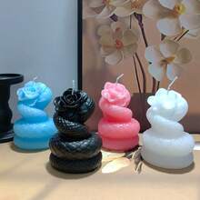 1pc Halloween Snake & Flower Design Scented Candle Ornament For Home Decor, No Candle Holder Included - Multicolor - View 4
