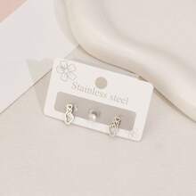 3 piezas Pendientes de mujer, de acero inoxidable, con diseño de murciélago, aptos para uso diario, pendientes de moda simple con diseño animal, regalo para festivales de mujer