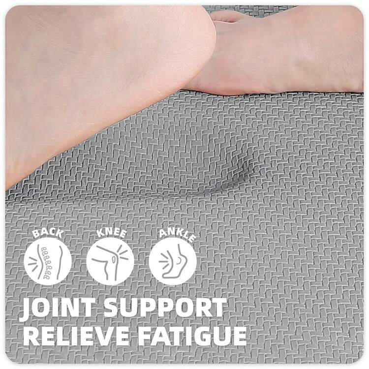 2pcs Kitchen Mat Set, Cushioned Anti Fatigue Kitchen Mats For Floor, Thick High Quality Non-Slip Kitchen Mats And Rugs Heavy Duty Ergonomic Comfort Mat For Kitchen, Floor, Office, Sink, Laundry, Grey - Grey - View 2