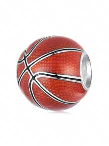 WOSTU 1 peça de contas de basquete de prata esterlina 925, faça você mesmo, pulseiras e colares originais para mulheres, acessórios de joias finas, presente para jogadores de basquete