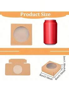 20/50pcs - Elegant Kraft Paper Gift Boxes With Round Clear Window - Foldable Square Design, Suitable For Jewelry Display, Perfect For Weddings, Birthdays And Anniversaries - Multicolor - View 2