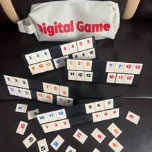 Gra w kostkę Rummy z 4 podstawkami, zestaw podróżny do gry w kostkę 106 elementów z walizką, klasyczna gra planszowa dla rodziny, cyfrowe karty do gry dla dorosłych, karty do gry na imprezę, zabawki do gier planszowych