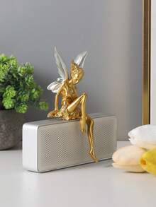 迷人的花园仙女雕像 - 独特设计的树脂天使摆件，白色翅膀搭配蓝色点缀，是花园、露台和户外装饰的完美之选 - 理想的情人节礼物，无需电池，仙女花园配件 - 彩色 - 查看 9